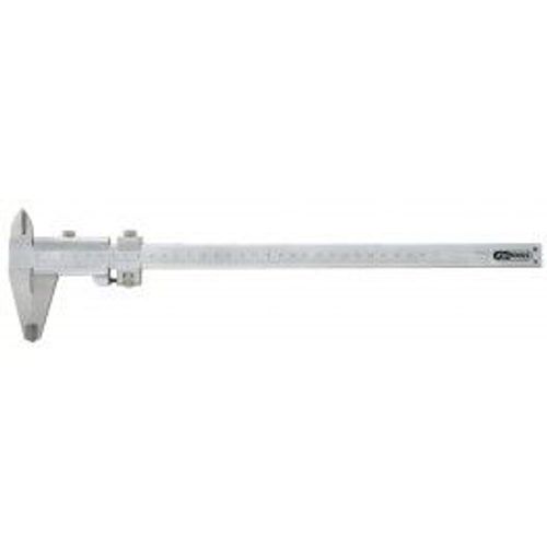 Calibre à coulisse becs doubles inox, vernier à vis, jauge de profondeur, coffre