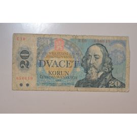Vieux Billet 20 Couronnes Tchecoslovaques