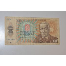 Vieux Billet 10 Couronnes Tchecoslovaques