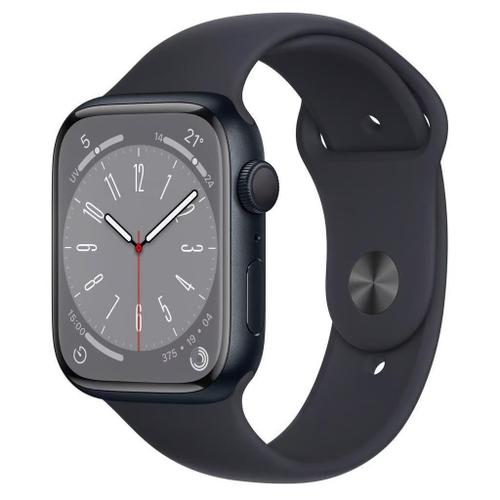 Apple Watch (Series 8) 2022 Gps 45 Mm - Aluminium Minuit - Bracelet Sport Noir