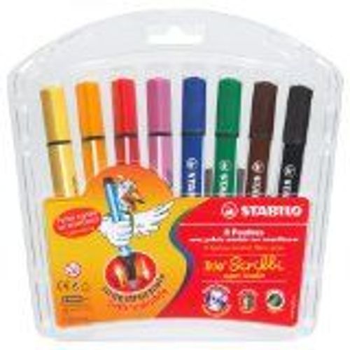 Stabilo Stylo Feutre Trio Scribbi, Etui Plastique De 8