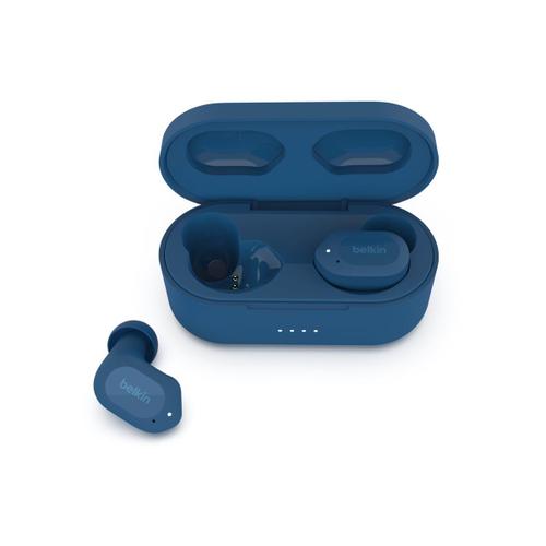 Belkin SoundForm Play - Écouteurs sans fil avec micro - intra-auriculaire - Bluetooth - Suppresseur de bruit actif - bleu