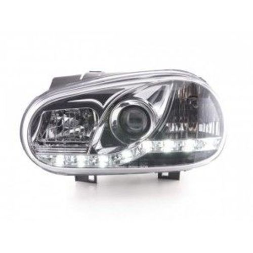 Phares Daylight Set Avec Feux De Jour Pour Vw Golf 4 Année 97-03, Chrome
