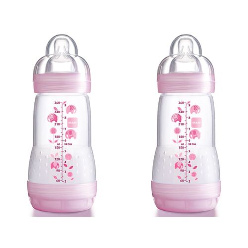 Mam Biberon Anticolique Africa Rose Lot De 2 Tétine Débit 2 (2 X 260 Ml)