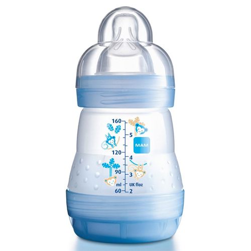 Mam Biberon Anticolique Africa Bleu Tétine Débit 1 (160 Ml)