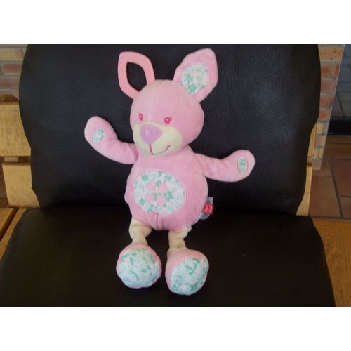 Doudou Souris Tex Rose Coeurs Fleurs