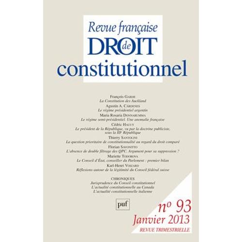 Revue Française De Droit Constitutionnel 2013 N 93