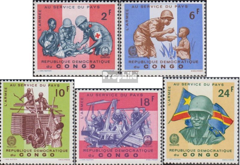 Congo (Kinshasa) 275-279 (Complète Edition) Neuf Avec Gomme Originale 1966 Utilisation Le Armée