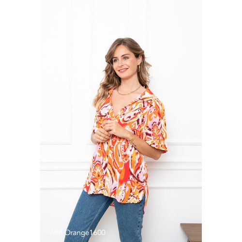 Blouse D'ete Orange Femme Kilky Paris Taille M/L