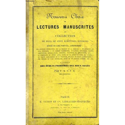 Nouveau Choix De Lectures Manuscrites, Ou Collection De Plus De Cent Ecritures Diverses