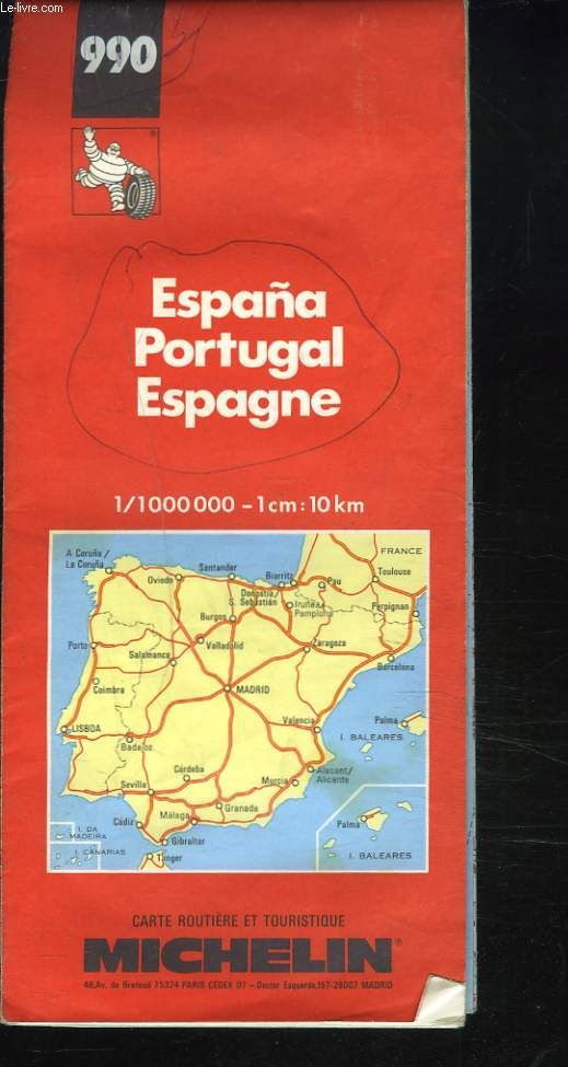 carte routière portugal espagne