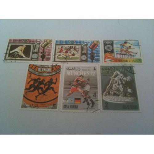 Lot De 6 Timbres Ras Al Khaima Jeux Olympiques Munich 1972