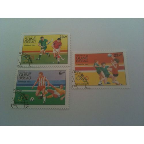 Lot De 3 Timbres Jeux Olympiques Los Angeles 1984 Guinée Bissau