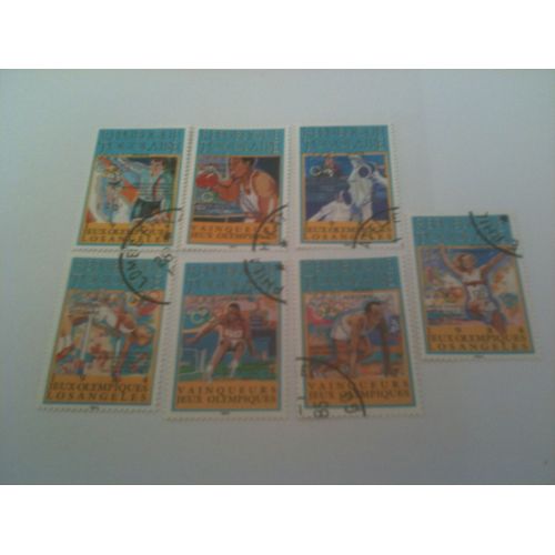 Lot De 7 Timbres De Poste Aérienne Jeux Olympiques De Los Angeles 1984 République Togolaise
