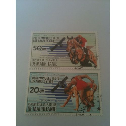 Lot De 2 Timbres Préolympiques D'été 1984 République Islamique De Mauritanie