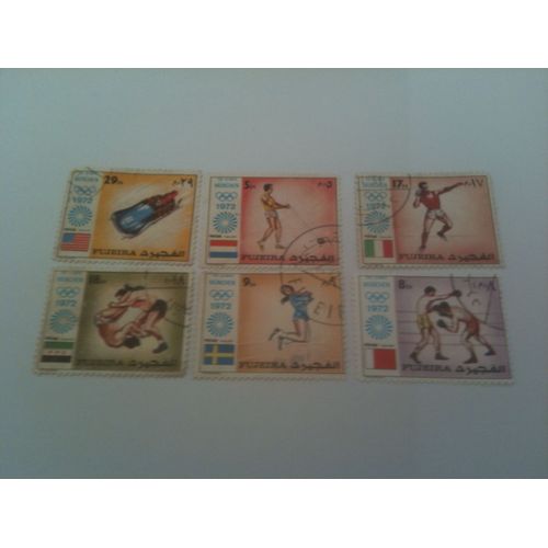 Lot De 6 Timbres Jeux Olympiques Munich 1972 Fujeira