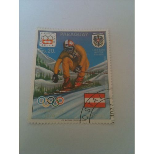 Timbre Jeux Olympiques D'hiver Insbruck 1976 Paraguay