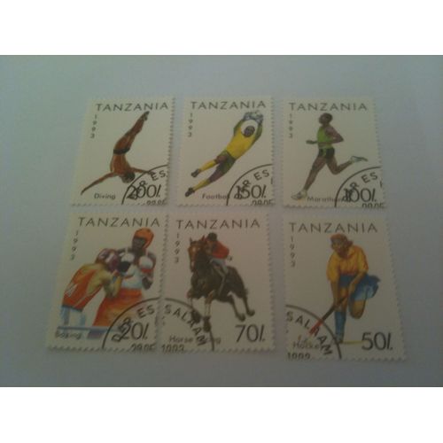 Lot De 6 Timbres Sport Tanzanie 1993