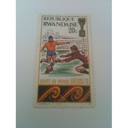 Timbre Coupe Du Monde De Football Mexico 1970 Rwanda