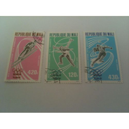 Lot De 3 Timbres Jeux Olympiques D'hiver Innsbruck 1976 Mali