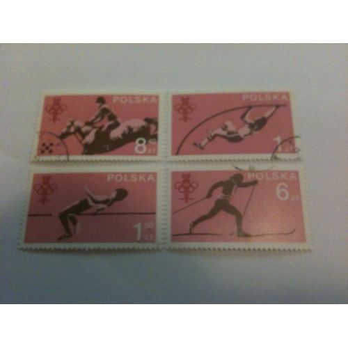 Lot De 4 Timbres Jeux Olympiques Pologne