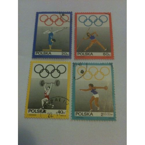 Lot De 4 Timbres Jeux Olympiques Pologne