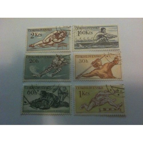 Lot De 6 Timbres Jeux Olympiques Tchécoslovaquie