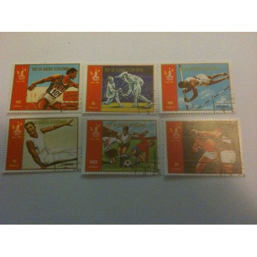 Lot De 6 Timbres Jeux Olympiques Moscou 1980 Guinée Equatoriale