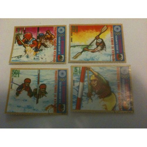 Lot De 4 Timbres Jeux Olympiques 1972 Augsbourg Guinée Equatoriale