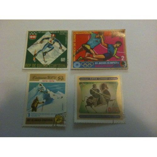 Lot De 4 Timbres Divers Sports Guinée Équatoriale