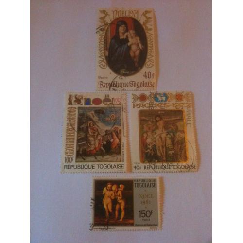 Lot De 4 Timbres Religion Chrétienne République Du Togo