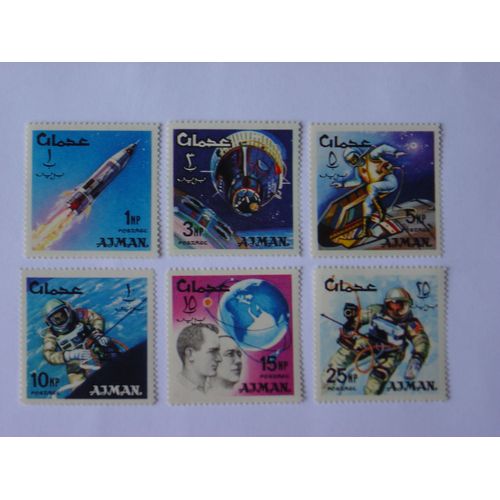 Ajman (1966)  6 Timbres Neufs : Conquête Spatiale