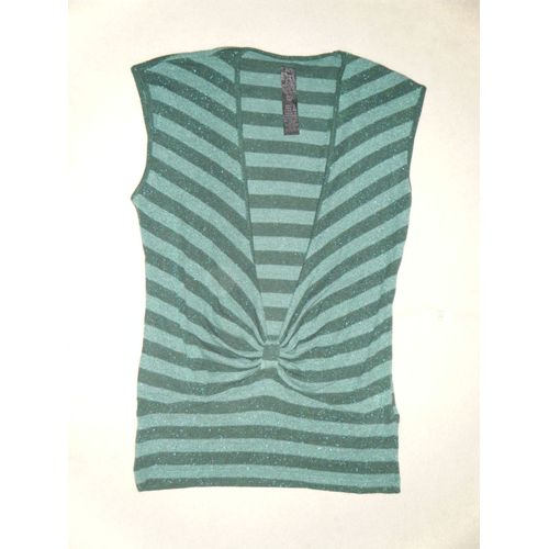 Top Rayé Vert Lurex Bershka - Taille S