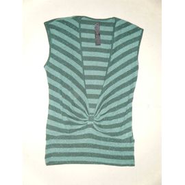 Top Rayé Vert Lurex Bershka - Taille S