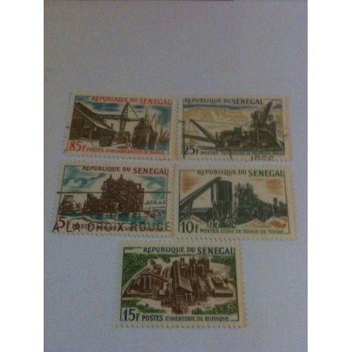 Lot De 5 Timbres Industries Sénégal