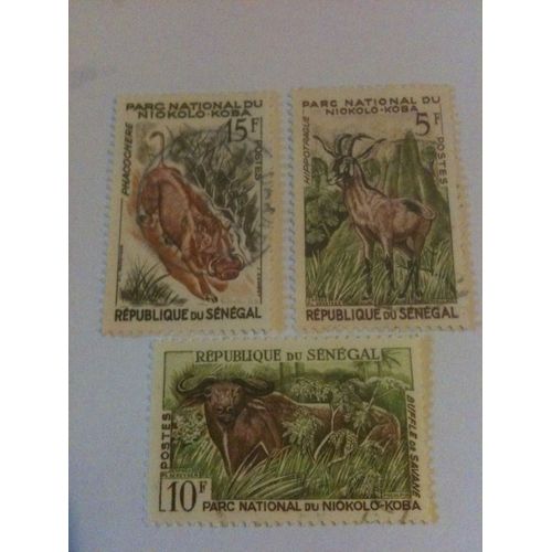 Lot De 3 Timbres Parc National Du Niokolo-Koba Sénégal