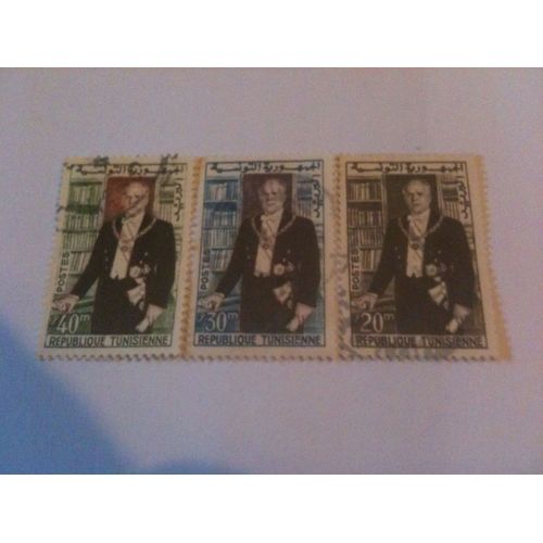 Lot De 3 Timbres Président De La République Tunisie