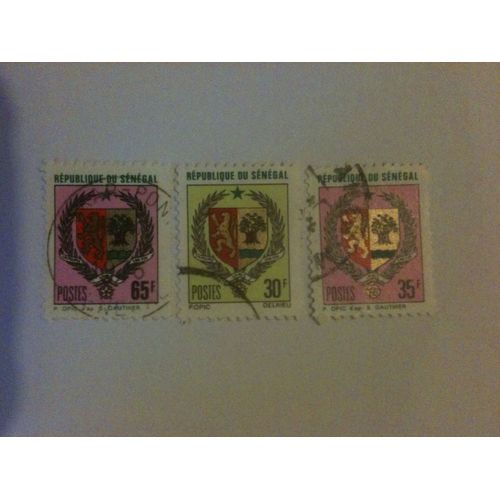 Lot De 3 Timbres Armoiries Sénégal