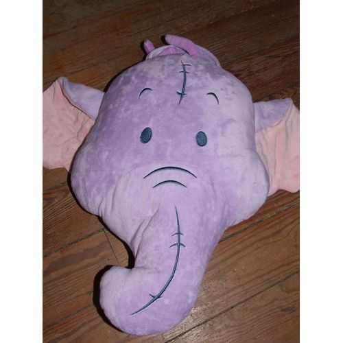 Elephant Doudou Coussin Nicotoy Oreiller Mauve Peluche 50 Cm