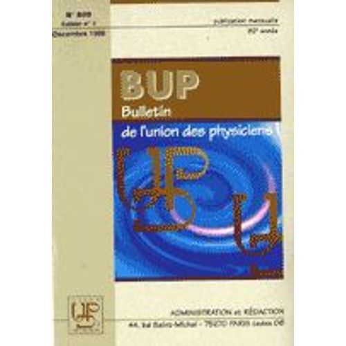 Bulletin De L Union Des Physiciens 822 - Forme De L'espace - Sens Des Forces De Frottement Solide