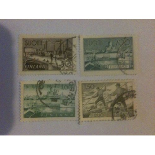 Lot De 4 Timbres Industrie Et Ville Finlande