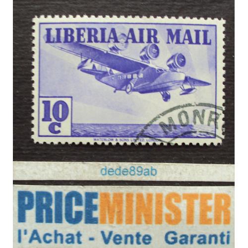 Libéria.. 10c Libéria Air Mail . Avion Tri- Moteurs . Oblitéré.