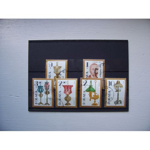 Série 5 Timbres Art Lampes À Pétrole Pologne