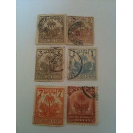 Lot De 6 Timbres Emblême Haïti