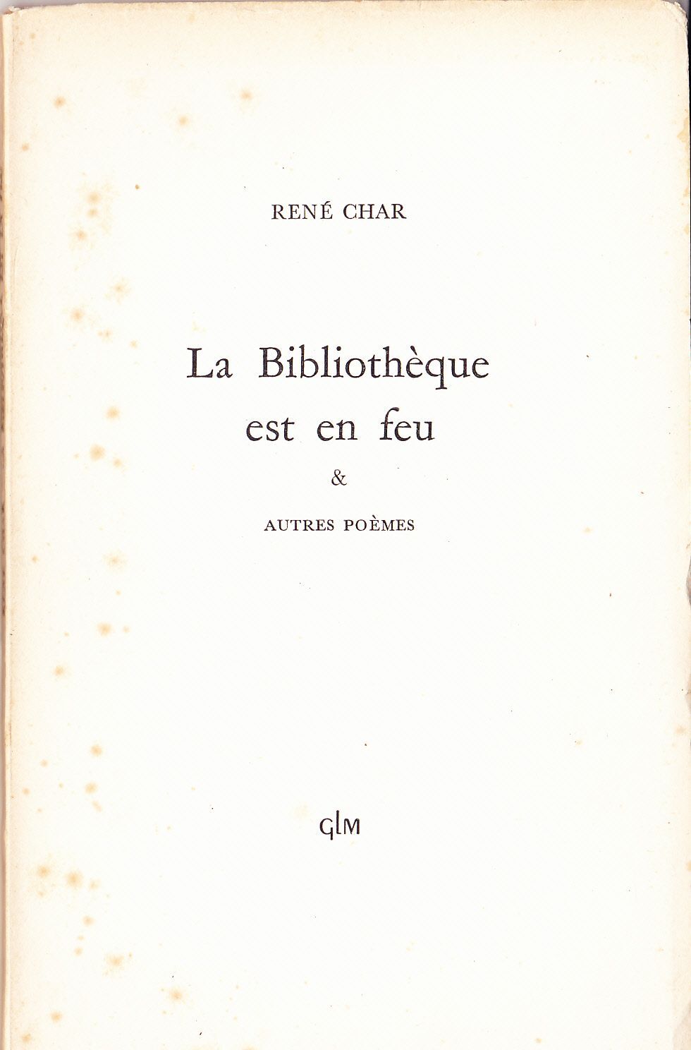 La bibliothèque est en feu et autres poèmes | Rakuten