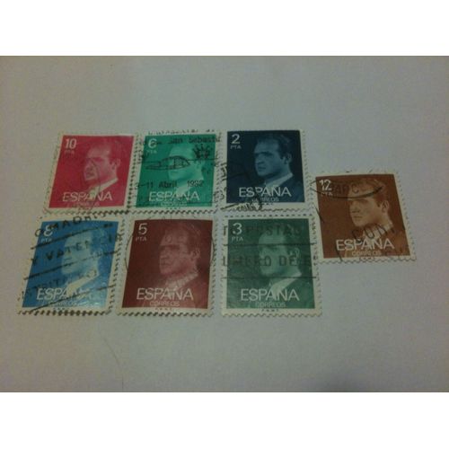 Lot De 7 Timbres Juan Carlos Espagne