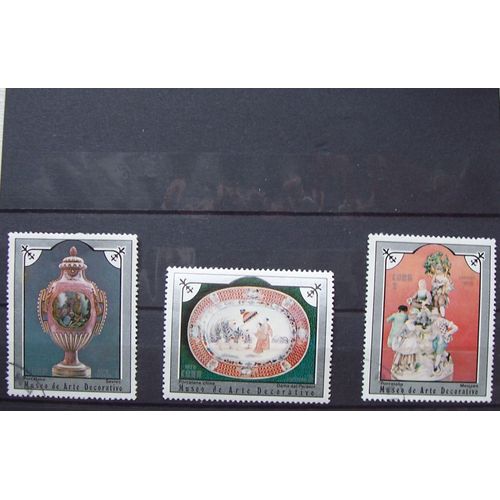 Série 3 Timbres Art Décoratif Cuba