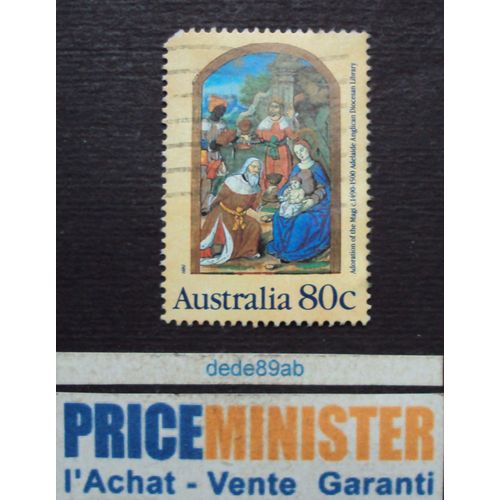 Australie.. 80c Australia . Noël . La Crèche : Adoration Of The Magi C.1490-1500 Adélaide Anglican Diocesan Library . Oblitéré.