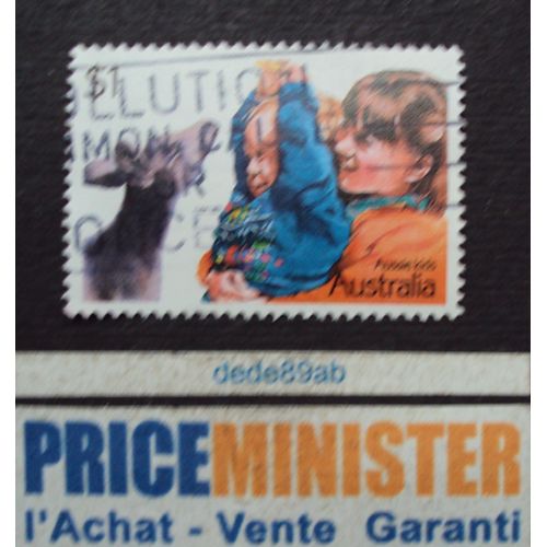 Australie.. 1$ Australia . Aussie Kids . Enfant Australien Avec Jeune Kangourou . Oblitéré.