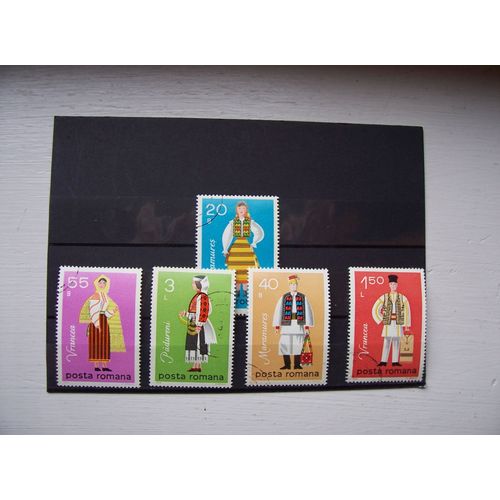 Série 5 Timbres Costumes 1979 Roumanie